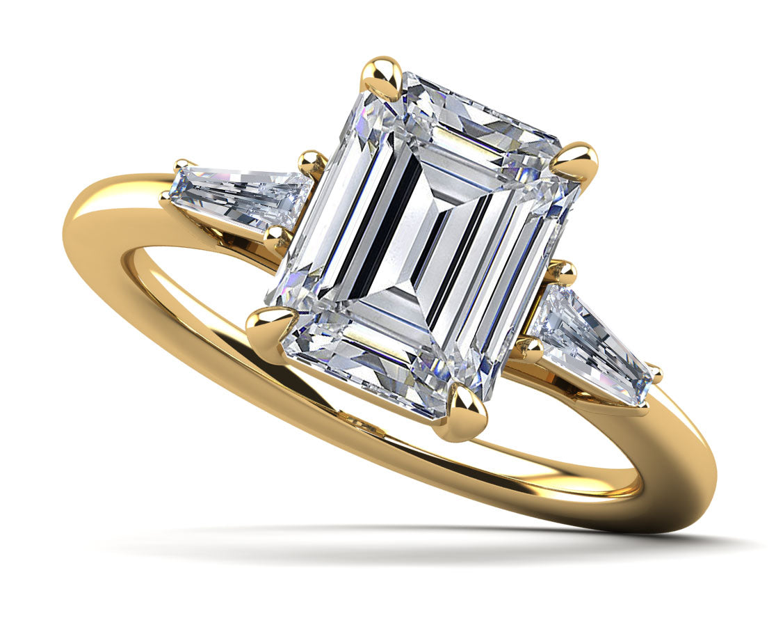 Brilliant Emerald Cut And Baguette Ring