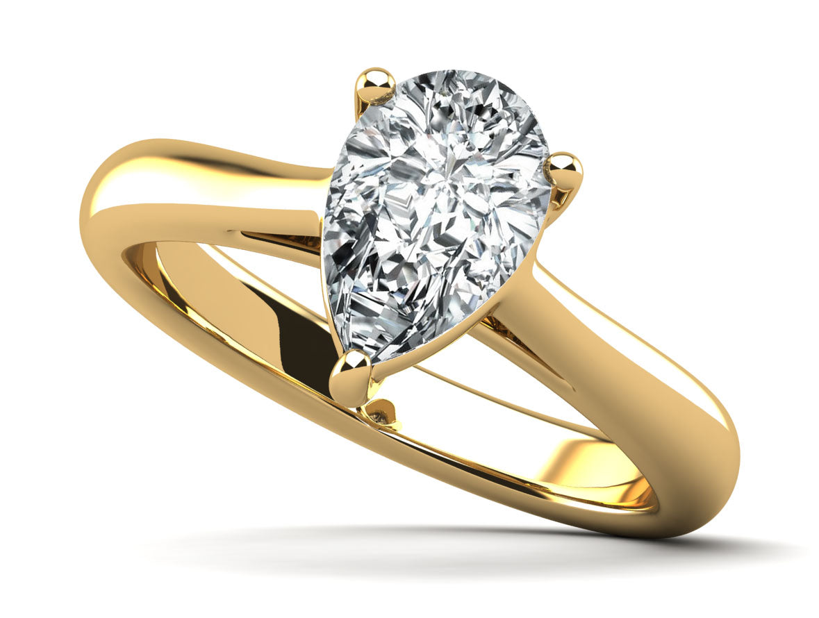 Solitaire Pear Shape Diamond Engagement Ring