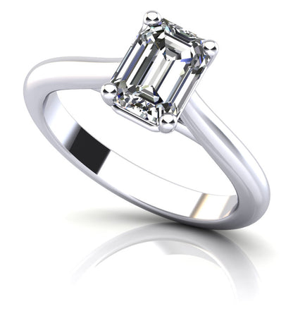 Emerald Cut Diamond Solitaire Engagement Ring