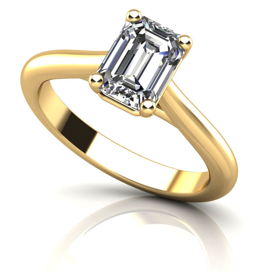 Emerald Cut Diamond Solitaire Engagement Ring