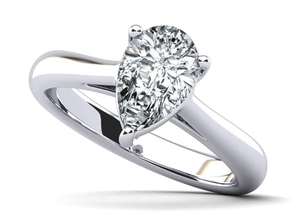 Solitaire Pear Shape Diamond Engagement Ring